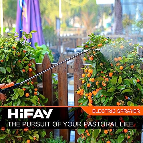 HIFAY ES4 Electric Sprayer 1 Gallon Built-in 4000mAh Rechargeable Battery, Copper-Nickel Spray Nozzle Makes The Spray More Delicate, The Telescopic Spray Rod Can Reach Further - color: Blue