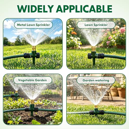 4 Pack Heavy Metal Lawn Sprinkler for Yard,360° Large Area Coverage