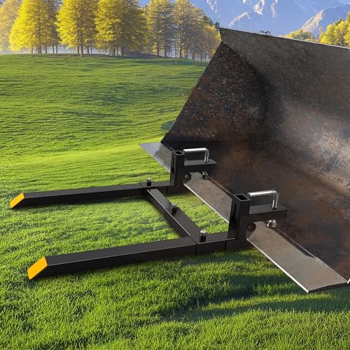 AUTOSAVER88 60" 2000lbs Clamp on Pallet Forks for Skid Steer Tractor Bucket