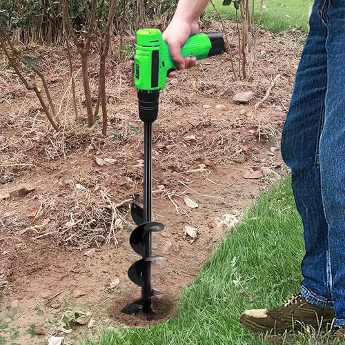 Auger Drill Bit for Planting - 4"X32" Heavy-Duty Auger Post Hole Digger for Fence- 3/8" Hex Drive Drill - size: 4"X32"(Upgraded)