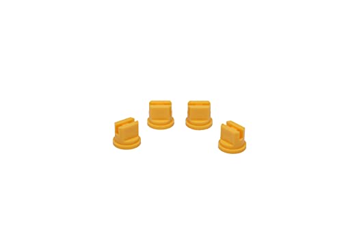 Valley Industries 110° Flat Fan Broadcast Spray Nozzle - 2.0 Orifice Size, 15 to 60 PSI, Yellow, 4 Pack