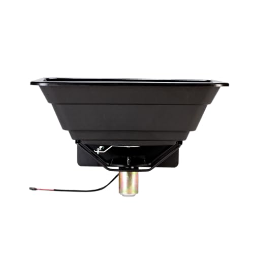 MAXXTUFF Food Plot Spreader, 50 lb Capacity 12V ATV Broadcast Seeder for Seed, Fertilizer & Deer Feed, Adjustable Shut-Off Gate, Universal ATV Mount with Hopper Cover