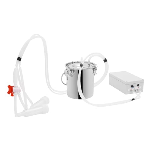 Cow Goat Milking Machine, 3L Electric Pulsation Vacuum Milker & Auto Stop