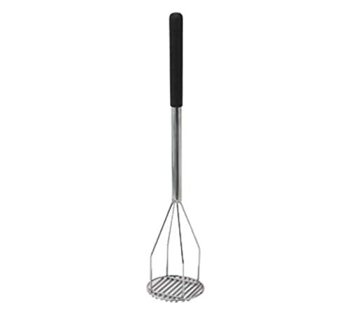 Winco 5" x 24 1/2" Black Plastic Potato Masher, Round with Handle
