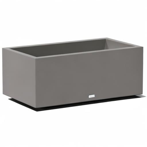 Veradek Block Series Long Box Planter - Rectangular Outdoor Planter - color: Gray, size: Large