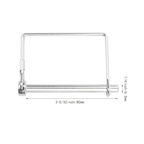 10 Pack Trailer Coupler Pins 1/4" x 3-5/32", Zinc-Plated Steel Latch Hitch Pins for Trailer Tongue, Safety Towing Accessories, RV, Boat, Lawn Mower, Tractor – Replacement Pin Kit - size: 1/4" x 3-5/32"