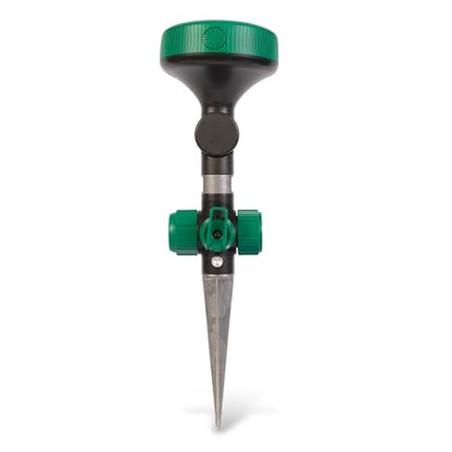 Gilmour Adjustable Spot Sprinkler with Spike Base, Pivoting Multi Pattern Sprinkler Head for Targeted Coverage in Flower Beds and Vegetable Gardens