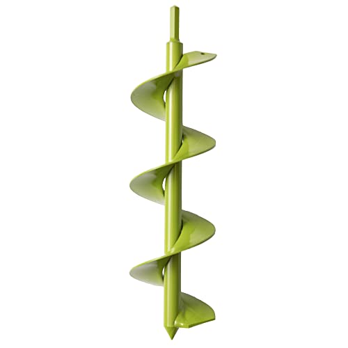 Power Planter DIY Guru Garden Drill Auger Bit (3"x12") - Designed for Planting, Digging Holes, Paint Mixing, Cement Mixing and Home Projects - Made of Steel with a 3/8" Non-Slip Hex Drive (Lime Green) - color: Lime