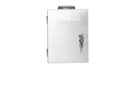 Hunter XC Hybrid Solar Sprinkler Controller, 12 Zone Irrigation Timer, Programmable Outdoor Automatic Irrigation Control, Stainless Steel Casing, (XCH-1200-SS-P) - style: 1200-SS