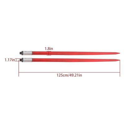 Suitable for 2 Pcs 49'' Hay Bale Spear 4500lb Capacity Quick Attach Replacement for Skid Steer Tractor Lift