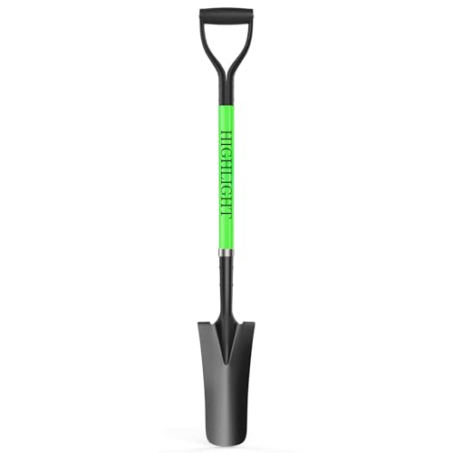 HIGHLIGHT Drain Spade Shovel 45Inch Green Fiberglass D Grip Trench Digging