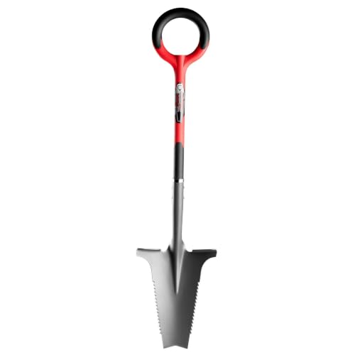 Root Slayer 22011 Garden Shovel, Serrated Blade, Red - color: Red, size: Large
