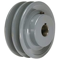 4.75" X 1-1/8" Double Groove AK Fixed Bore Pulley # 2AK49X1-1/8
