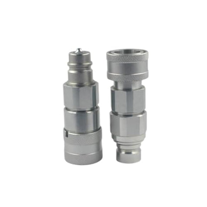 Ag Poppet Poineer Style ISO5675 Body 1/2" to Flat Face ISO16028 Body 1/2" Hydraulic Quick Connect&Disconnect Coupler Adapter Set,Replace SAE/EAS-500 - size: 1-Set ISO5675 to ISO16028 1/2"