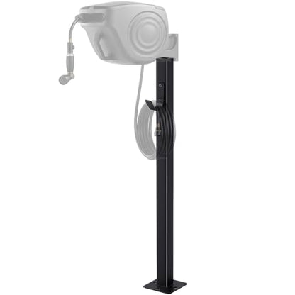 33 Inch Retractable Hose Reel Mounting Post with Multi-functional Hook Heavy Duty Vertical Stand for Garden Outdoor