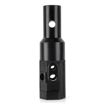 2" Female Hex to 2-9/16" Male Round Auger Adapter Heavy-Duty Auger Coupler Welded Drive Converter for Skid Steer, Tractor, Post Hole Digger & Earth Auger Bit, Fits 3/4" or 7/8" Pins