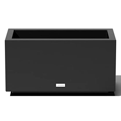 Veradek Block Series Long Box Planter - Rectangular Outdoor Planter - color: Black, size: Small