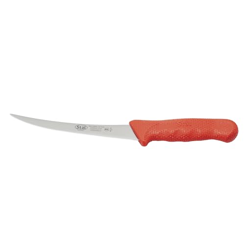 Winco 6" Red Plastic Commercial-Grade Boning Knife