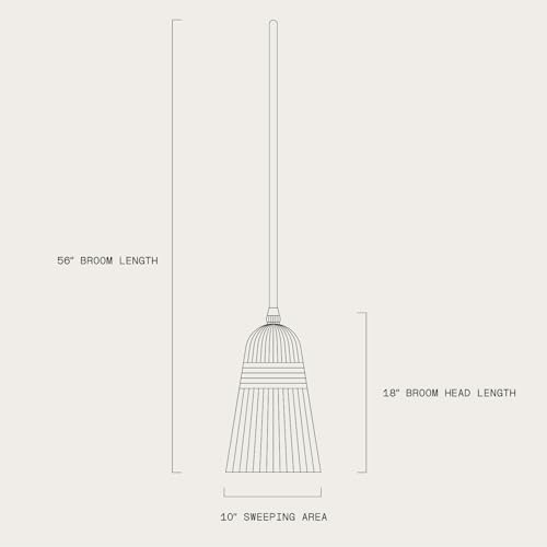 Corn Broom with Wood Handle Heavy Duty Indoor Outdoor Broom (1 1/4 Inch Handle)