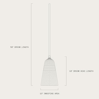 Corn Broom with Wood Handle Heavy Duty Indoor Outdoor Broom (1 1/4 Inch Handle)