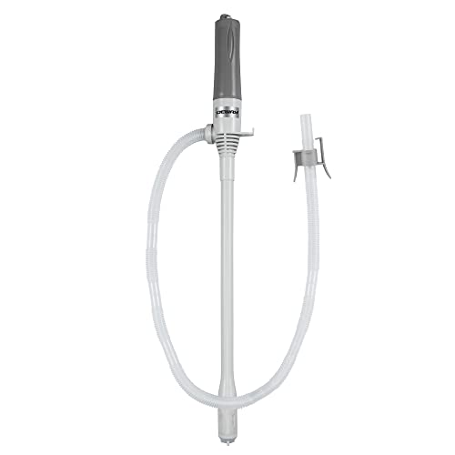 Deway Fuel Transfer Pump WAYPUMP07, D Battery, Extra Long Hose, Gray, Large - style: Basic