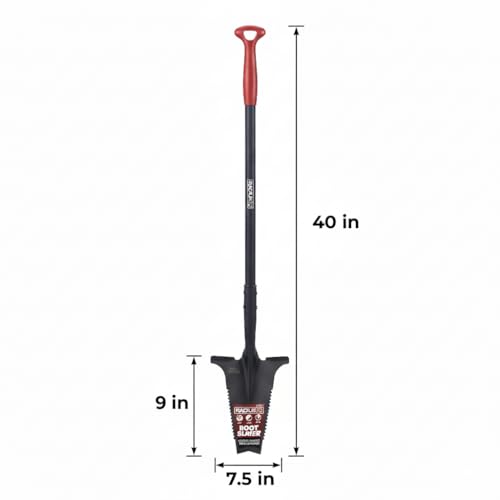 Root Slayer RS223 Nomad Garden Spade, Serrated Edge, Black - color: Black, size: Medium