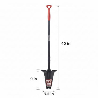 Root Slayer RS223 Nomad Garden Spade, Serrated Edge, Black - color: Black, size: Medium