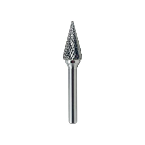 LU&MN SM-4 Tungsten Carbide Rotary Burr, 1/4" Shank, 3/8" Head, 1 Pc - size: SM-4