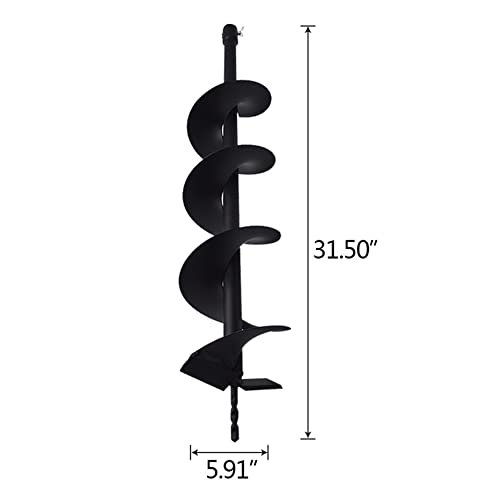 kimllier 6 Inch Earth Auger Drill Bits 4/6/ 8/10/12 Inch for Gas Powered Post Fence Hole Digger Planting Bulbs, Potted Plants