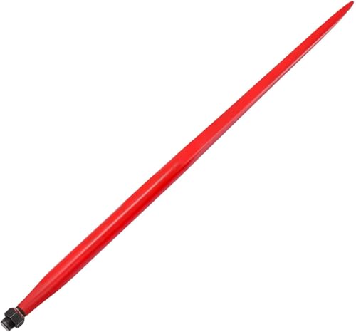 49" Heavy Duty Hay Bale Spear – 4000 Lbs Capacity, Quick Attach Square Spike with Hex Nut & Sleeve, Replacement for Kubota & Compact Loader Tractor Loader, Skid Steer Farm Equipment Accessory