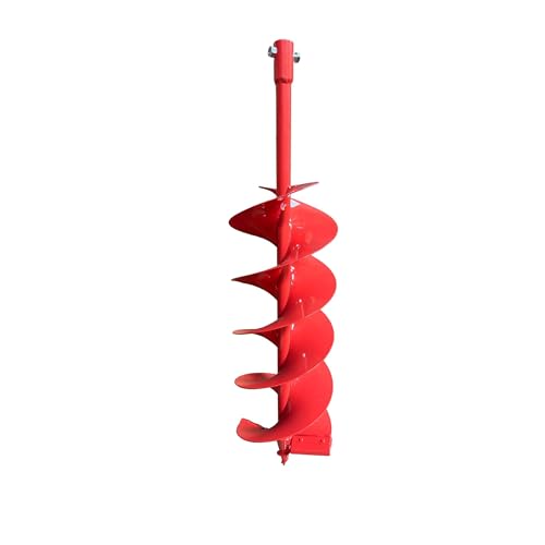 Double Spiral Earth Auger Spiral Drill Bit 8” x 36”, Post Hole Digger with 7/8" Drive Drill - size: 8-Inch