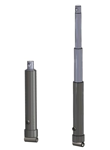 Hydraulic Telescopic Cylinder 2 Stages, 27.6 Inch Stroke, 13200 Lbs Capacity