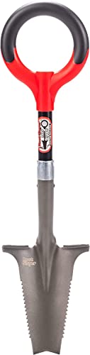 Root Slayer 22411 Mini Digger Garden Shovel, Serrated Blade, Red - color: Red, size: Small