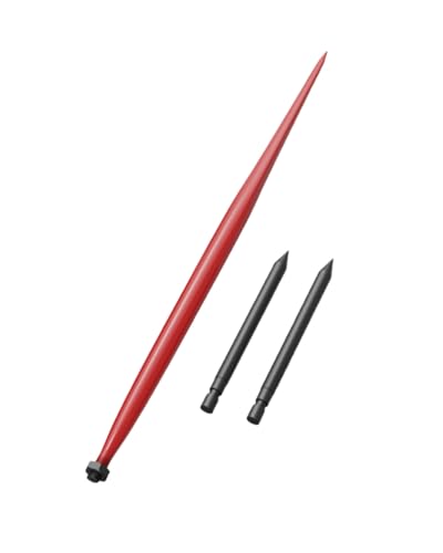 49" Hay Spear, 4500lbs Capacity Bale Spear with 2 Pcs 17" Stabilizer Spears - size: bale spear with stabilizer spear