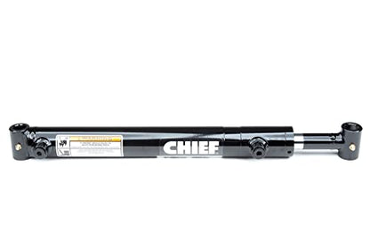Chief LD Loader Welded Hydraulic Cylinder - Double Acting Cylinder for Light Duty Applications - 2” Bore, 19.25” Stroke, 3000 PSI, Retracted Length 26.87”, 46.12” Extended, 9420 lbs Column Load, SAE 6 - size: 2 x 19.25