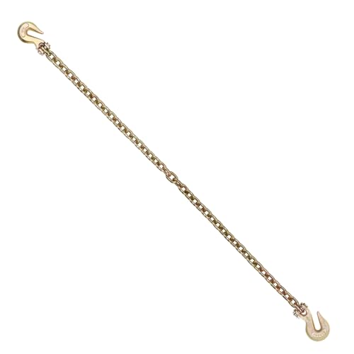 VEVOR G80 Transport Binder Chain, 3/8" x 10.3' Tow Chain with Clevis Grab Hooks, 7100 lbs Safe Working Load, Heavy Duty Trailer Logging Chain for Transporting Towing Truck Tie Down Binding Equipment - size: 3/8 Inch x 10 FT, style: 1 Pack