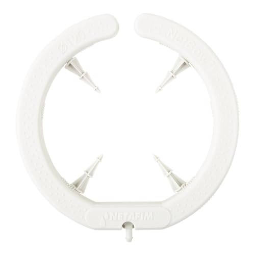 Netafim Netbow 5" 4 Outlet Drip Irrigation Ring - Multi Outlet Drip System Arc for Ideal Water Distribution | Barbed Connection & Foldable Legs | Great for Grow Containers (77470-000004)
