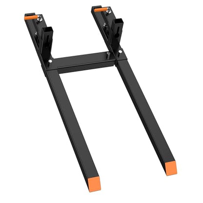 Heavy Duty 60" Tractor Bucket Pallet Forks - 4000 Lbs Clamp-On Fork Attachment for Skid Steer, Loader with Adjustable Stabilizer Bar