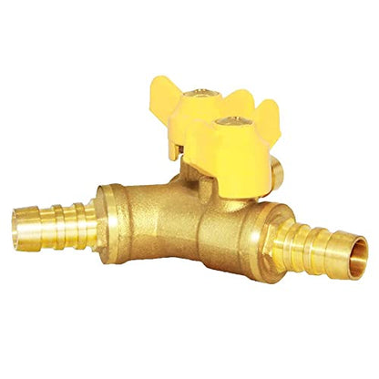 Joywayus 1/2" Hose Barb Brass Ball Valve Y Shaped Type 3 Way with 2 Switch Shut Off Valve Fitting Include 3 Clamps - size: 1/2"-1pcs
