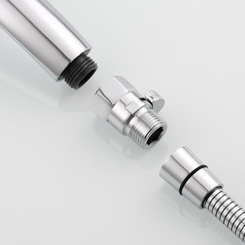 Chrome Shower Head Shut Off Valve Flow Restrictor, Brass - color: Chrome