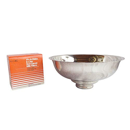 SS Strainers (Medium Strainer with Glass Jar Combo, 1 Gallon Jar Combo) - color: 1 Gallon Jar Combo, size: Medium