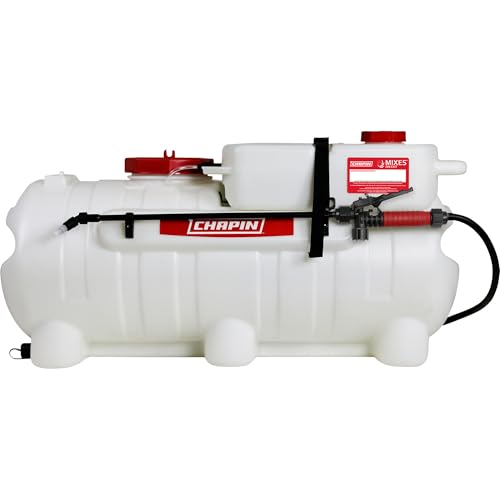 CHAPIN 97561 Made in the USA 25 Gallon Mixes on Exit 12V, 2.5 GPM Pump ATV/UTV Spot Sprayer with Separate Water Tank Than Concentration Tank to Mix on Demand, Translucent White - size: 25-Gallon