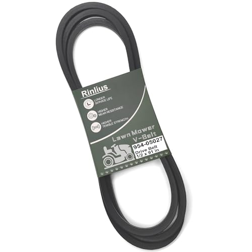 Mower Drive Belt 954-05027A for Craftsman Cub Cadet XT1-GT50 XT1-GT54 XT2-GX54 Troy-Bilt MTD 954-05027B 754-05027A 754-05027B Lawn Mowers(1/2" x 91") - size: 954-05027A