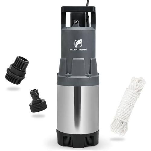 FLUENTPOWER Deep Well Submersible Water Pump, 1.5HP 1700GPH, 147' Head, Automatic On/Off Water Pump with 49ft Cord, Stainless Steel, for Garden Home Watering and Farmland Irrigation - size: 1.5HP Deep Well
