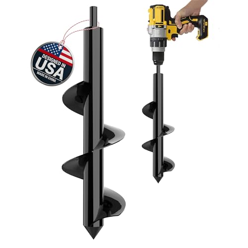 K-Brands Auger Drill Bit for Planting – 3 x 12 Inch – 3/8'' Hex Drive Drill | Gardening Tools Spiral Hole and Bulb Planter for Umbrella Holes - size: 3 x 12 Inch