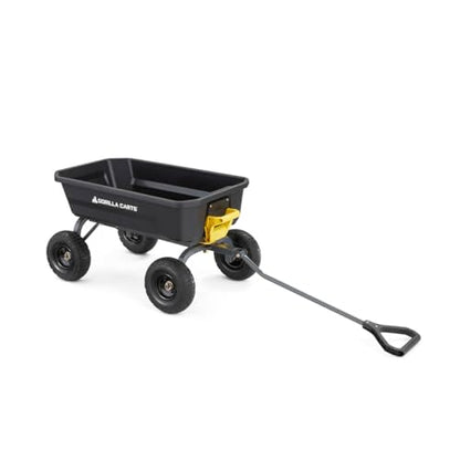 Gorilla Carts Dump Garden Cart, 4 Cu Ft, 600 lb Capacity, No-Flat Tires - size: 4-Cubic Feet