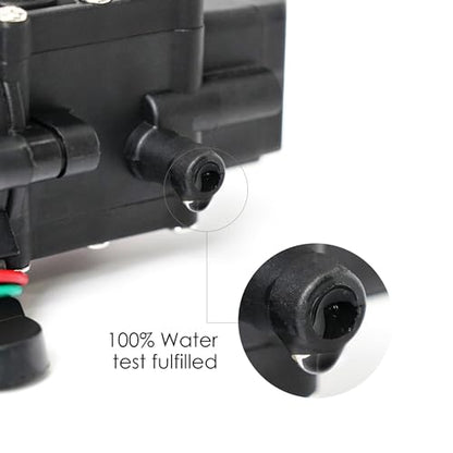 12V DC Diaphragm Water Pump, Self-Priming 80 PSI 1.2 GPM