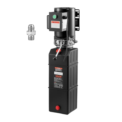 Vevor Hydraulic Pump 15 Quart Hydraulic Motor Hydraulic Lift Single Phase Car Lift 3450 RPM Dump Trailer 208-230 Volt Portable Car Lift 2 Horsepower Auto Lift Vehicle Lift Portable Power Press - size: 16 Quart, style: Single Acting