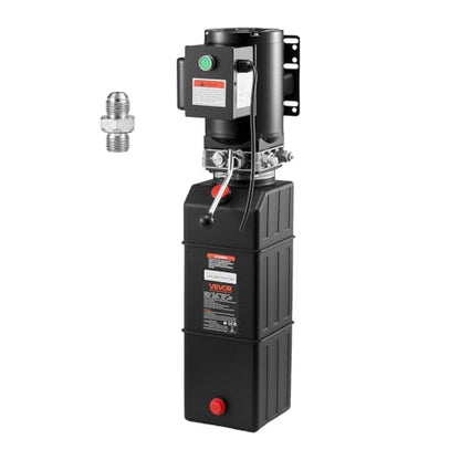 Vevor Hydraulic Pump 15 Quart Hydraulic Motor Hydraulic Lift Single Phase Car Lift 3450 RPM Dump Trailer 208-230 Volt Portable Car Lift 2 Horsepower Auto Lift Vehicle Lift Portable Power Press - size: 16 Quart, style: Single Acting