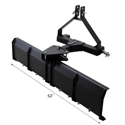 52" Scrape Blade Implement 3-Point Tow Behind Grading Blade Attachment for ATV UTV Lawn Garden Tractors, 2 Inch Receiver, Driveway Grader, Ground Leveler
